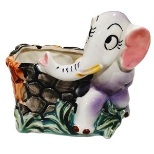 1950s Japan Kitsch Ceramic Elephant Planter